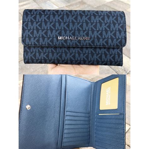 michael kors jet set wallet blue|bolso michael kors jet set.